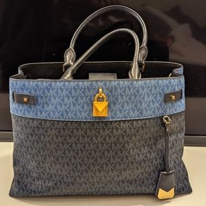 Michael Kors Gramercy Two Tone Blue Satchel